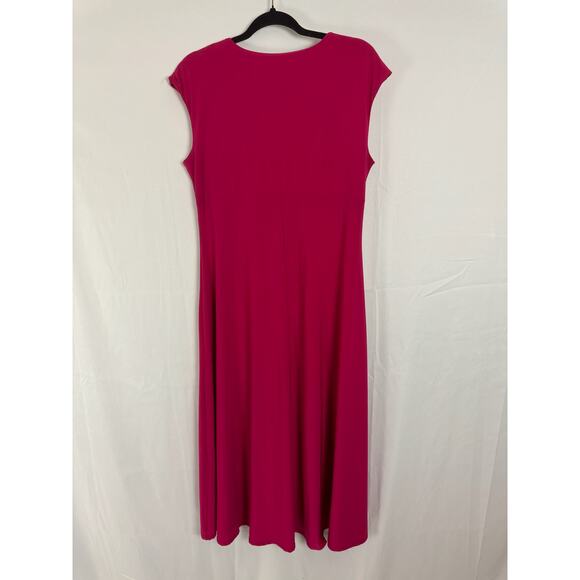 Tiana B Women's High-Low Sleeveless Dress Size L Pink Faux Wrap Made in USA - Picture 3 of 6